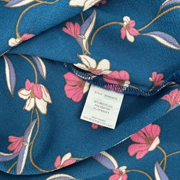 NWT 41 Hawthorn Stitch Fix WGW10479 Floral Round Neck Short Sleeve Blouse - Picture 5 of 6